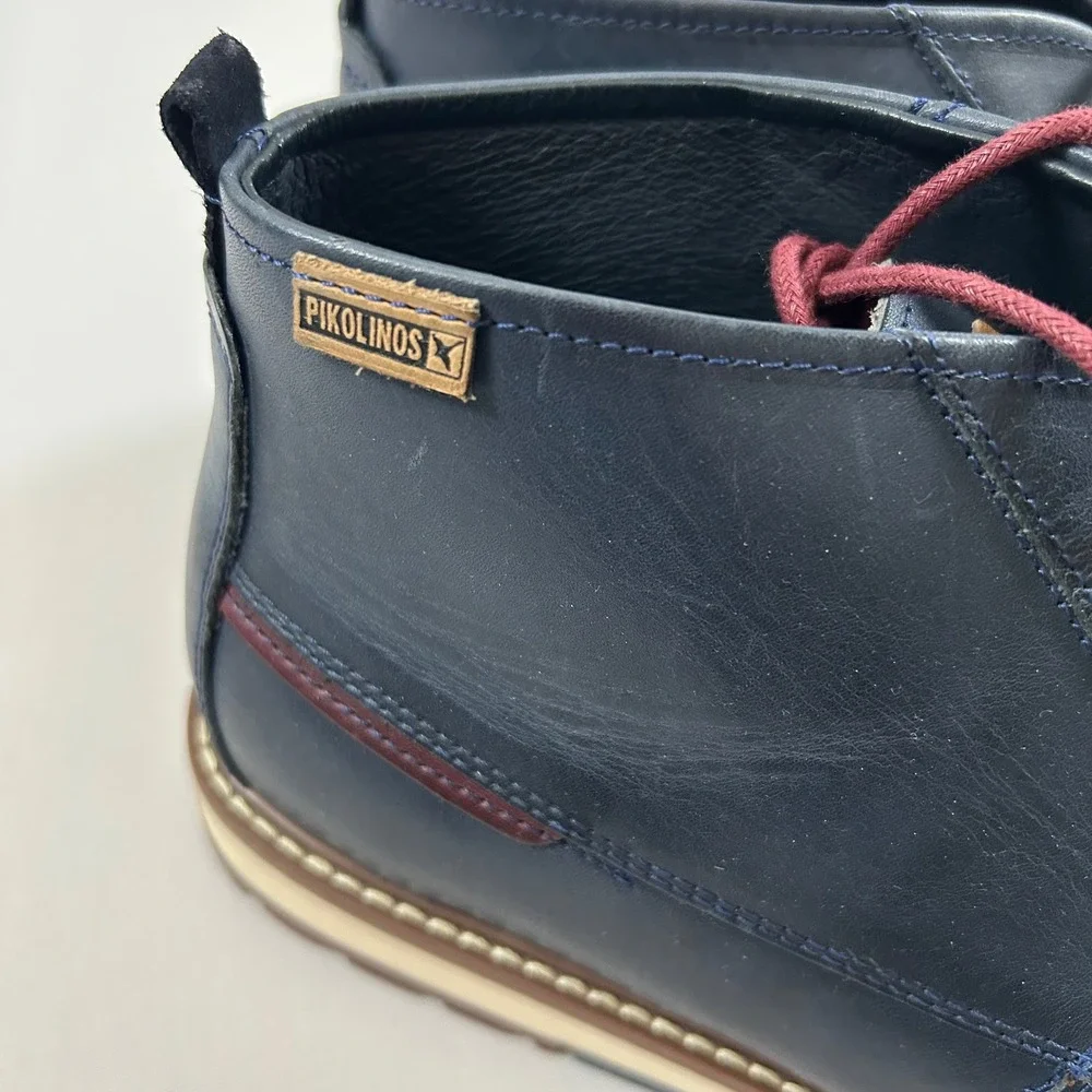 Pikolinos Chukka Boots Berna Mens 45 /11-11.5 Navy Blue Leather Lace Up M8J-8127